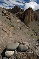 Tibetan Prayer Stones and Dhankar Monastery, Himachel Pradesh, India