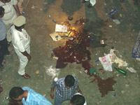 Bomb damage, Varanasi station, India