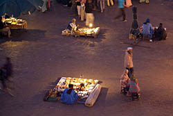 Sellers at Night in Jemaa El Fna, Marrakech, Morocco
