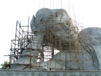 Large reclining Buddha being built, Bago, Myanmar