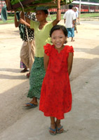 Young girl at a station, Myanmar