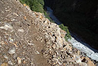 Path over landslide