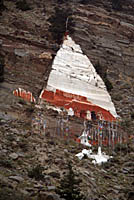 Stupa painted on rock Marpha