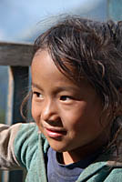 Young girl at teahouse Tatopani to Ghorepani