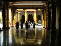 View of Shwedagon Paya from the top of the steps